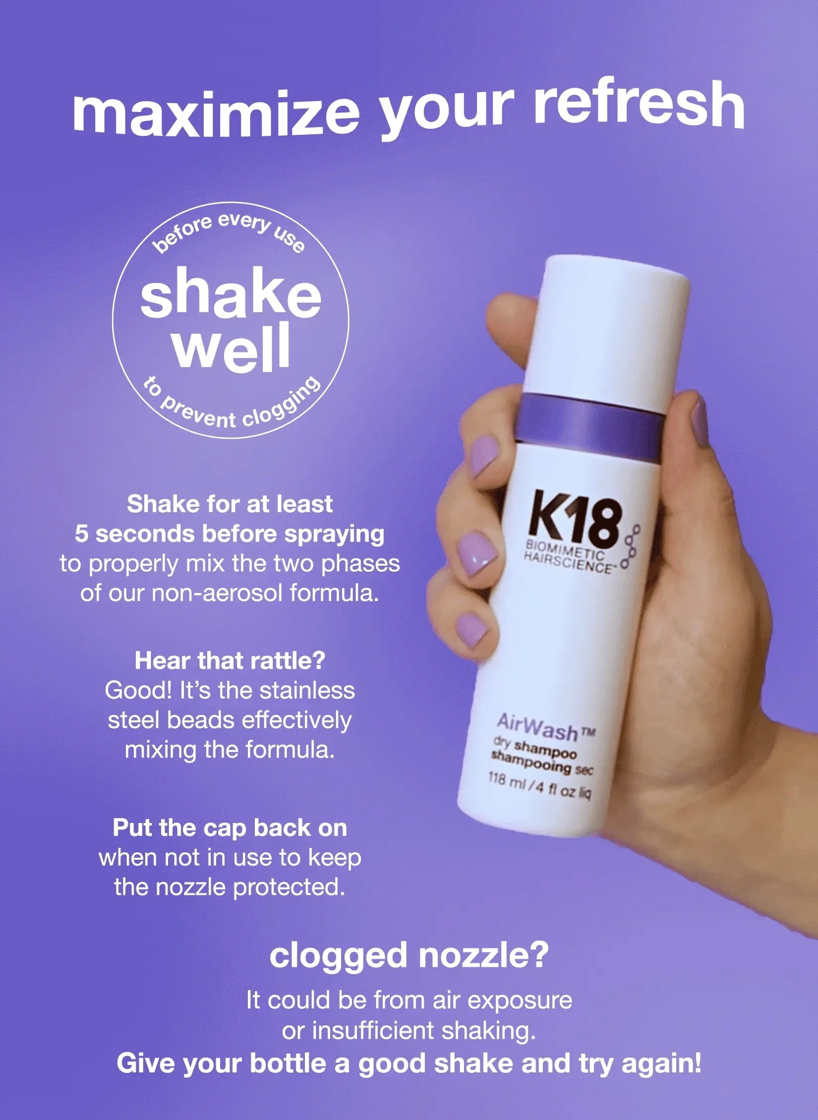 K18 Air Wash Dry Shampoo - Image 4